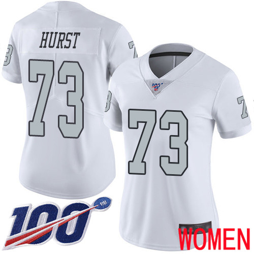 Oakland Raiders Limited White Women Maurice Hurst Jersey NFL Football 73 100th Season Rush Vapor Jersey